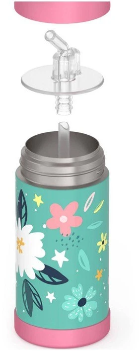 Thermos Vaikiškas termosas su šiaudeliu – laukinės gėlės