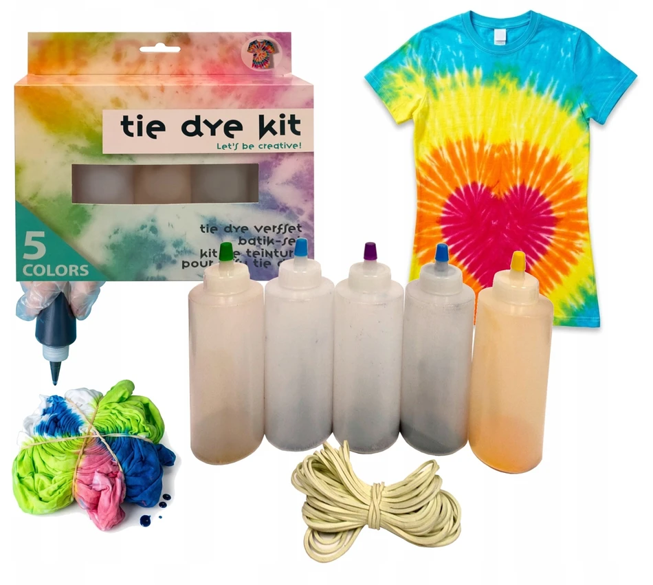 Tie Dye drabužių dažų rinkinio priedai kūrybinei kūrybai