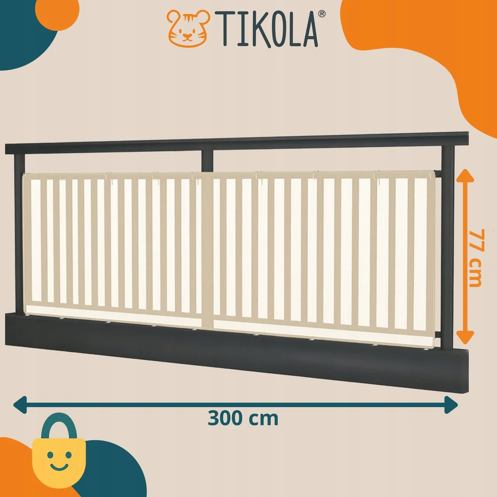 Tikola APSAUGINIS TINKLAS VAIKAMS 300cm SAUGA BALUSTRADŲ LAIPTŲ BALKONUI