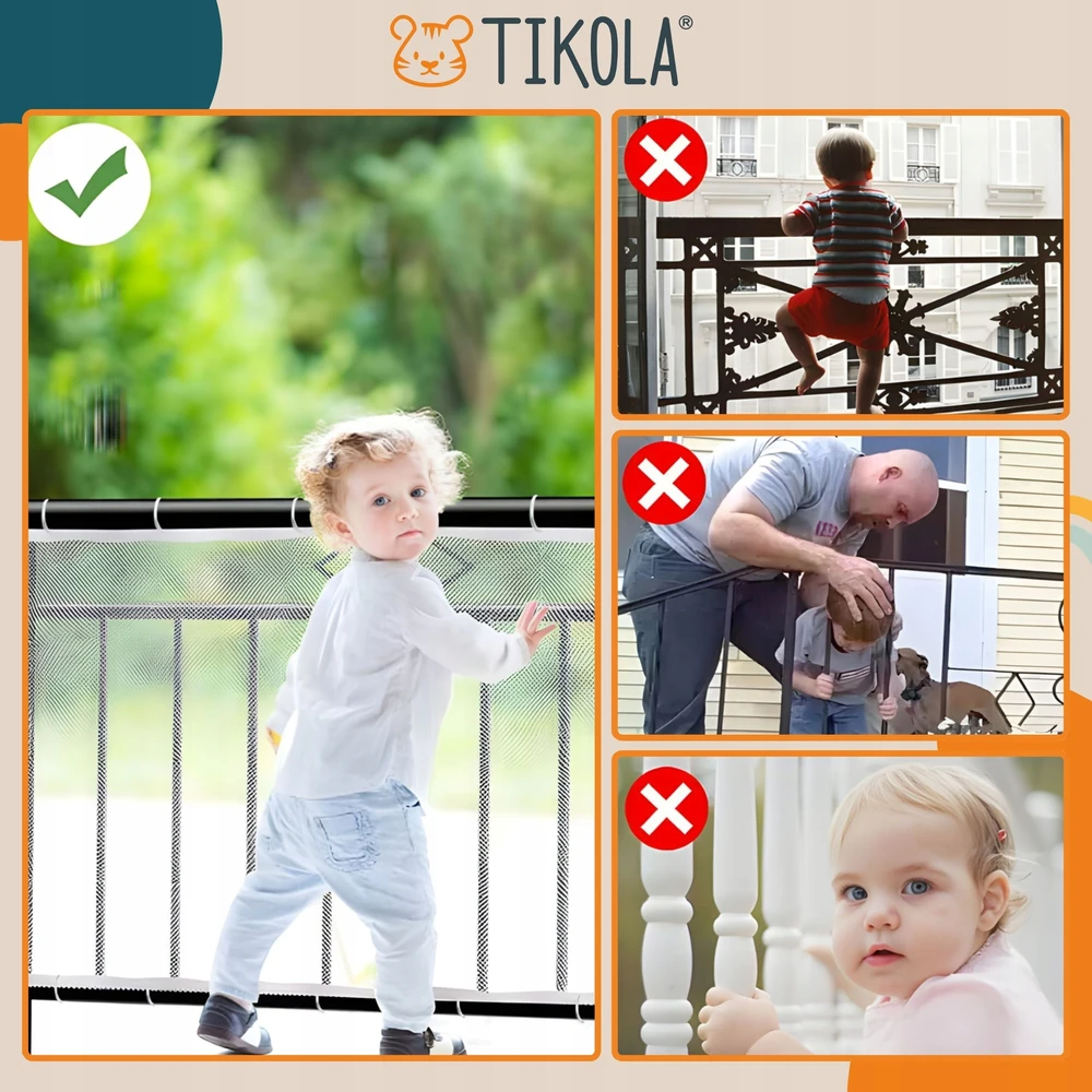 Tikola APSAUGINIS TINKLAS VAIKAMS 300cm SAUGA BALUSTRADŲ LAIPTŲ BALKONUI