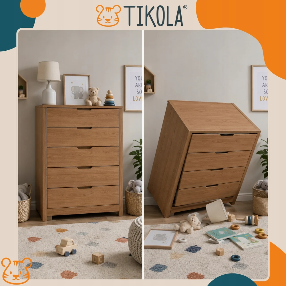 Tikola Baldų inkaras, baldų tvirtinimas prie sienos, apsauga nuo apvirtimo