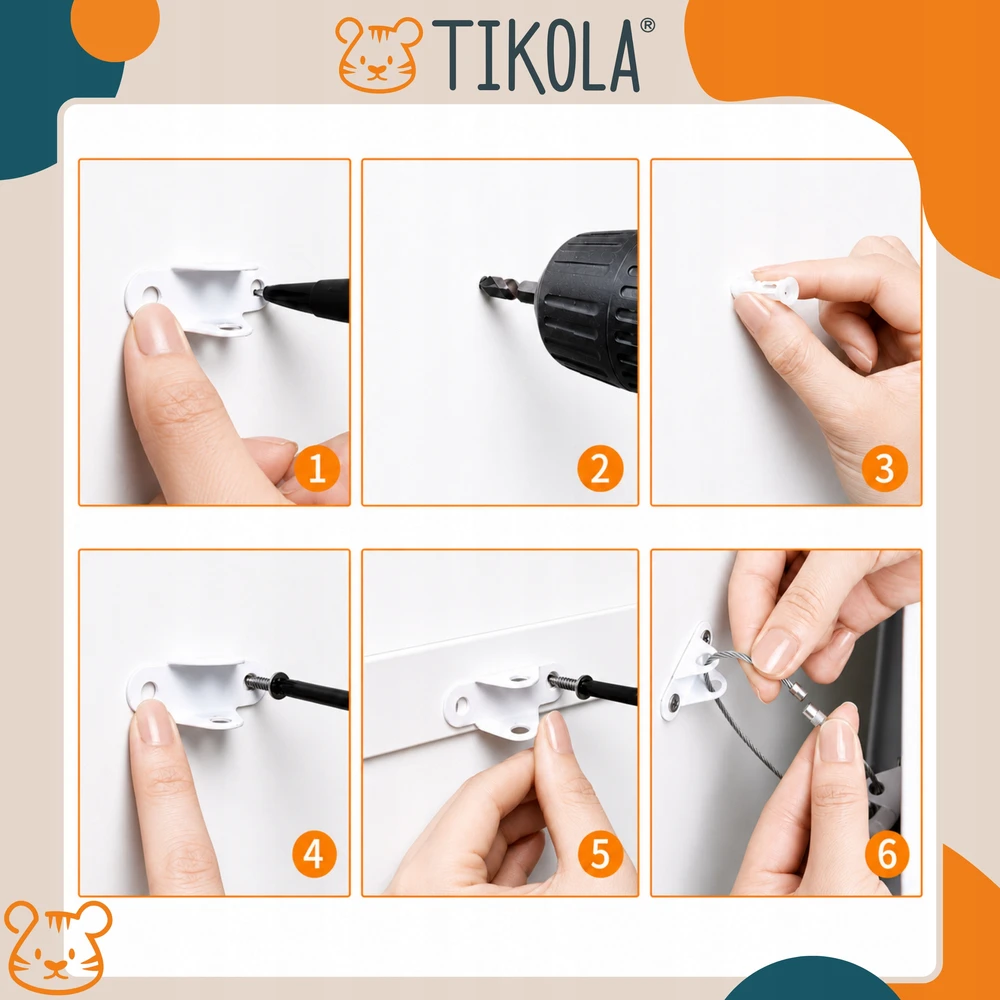 Tikola Baldų inkaras, baldų tvirtinimas prie sienos, apsauga nuo apvirtimo