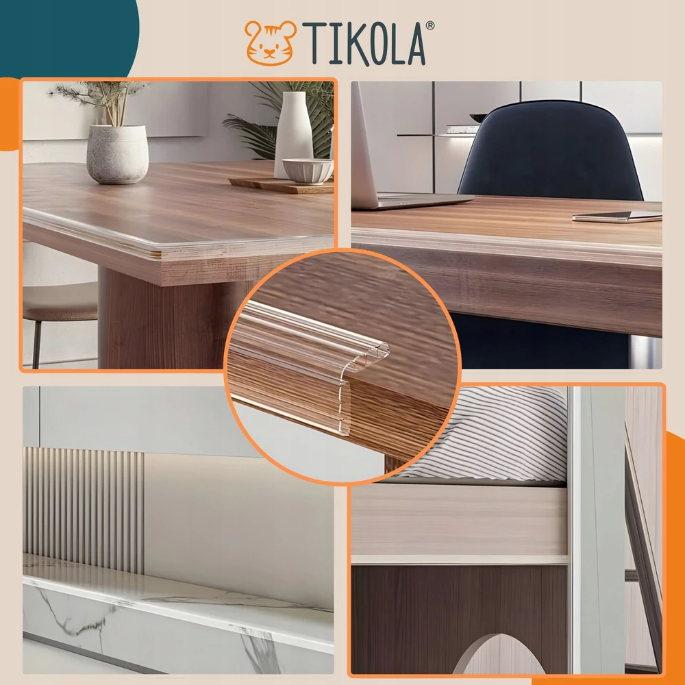 Tikola BALDŲ KRAŠTŲ APSAUGINĖ JUOSTELĖ SKAIDRI PVC APSAUGINĖ JUOSTA 3m