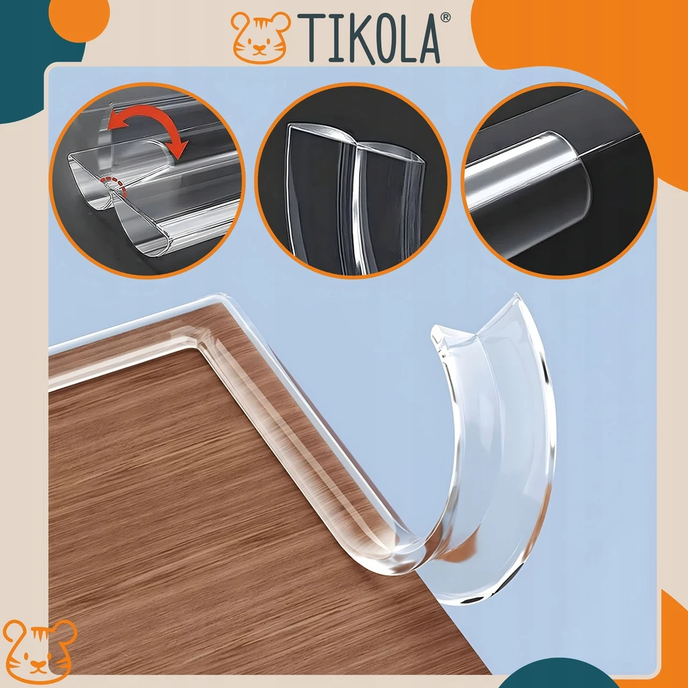 Tikola SILIKONINĖ JUOSTA BALDŲ KRAŠTAMS STALO KRAŠTŲ APSAUGA 1m