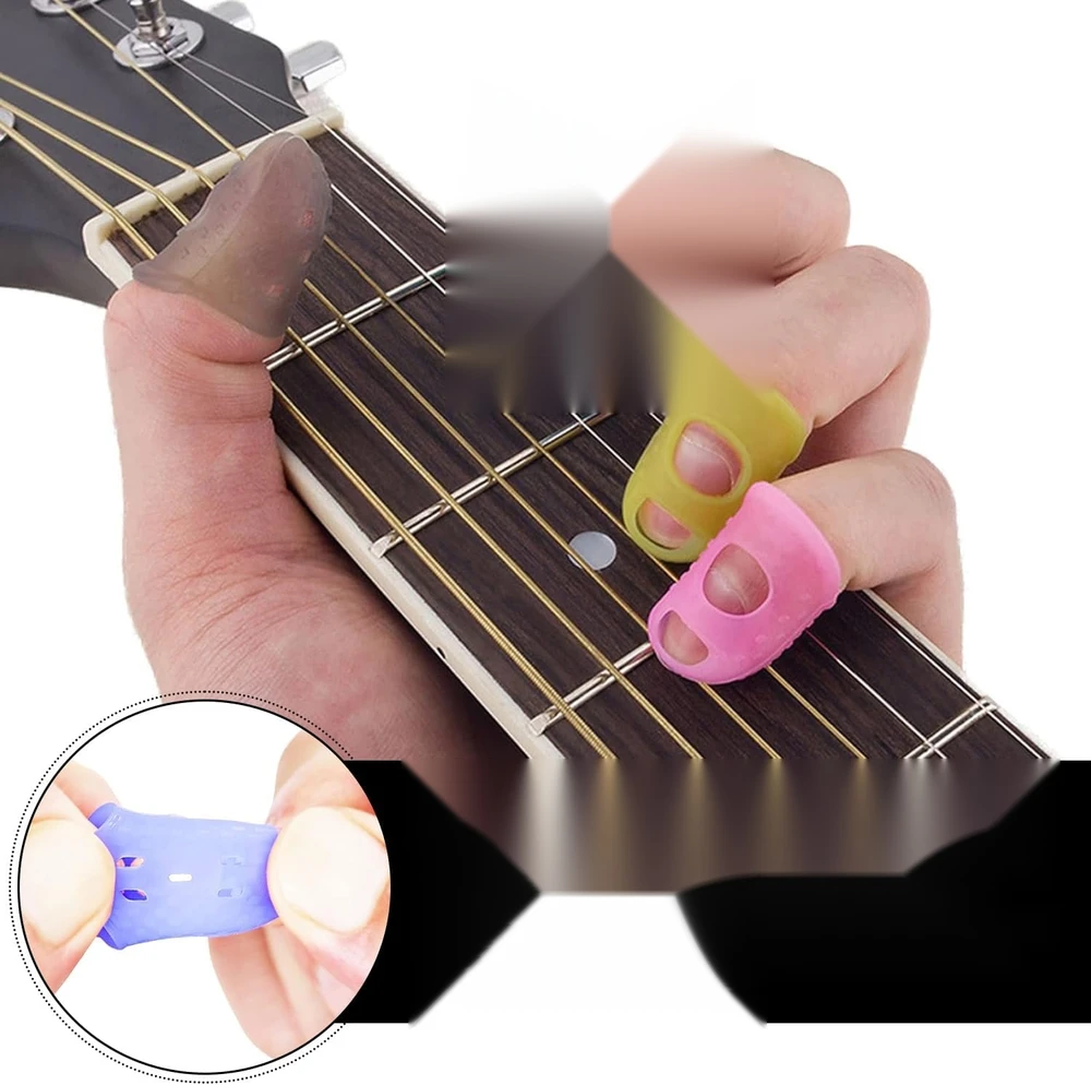 TIMBLES 30 VNT SILIKONINIAI GUMINIAI PIRŠTŲ DANGIAI GITARA