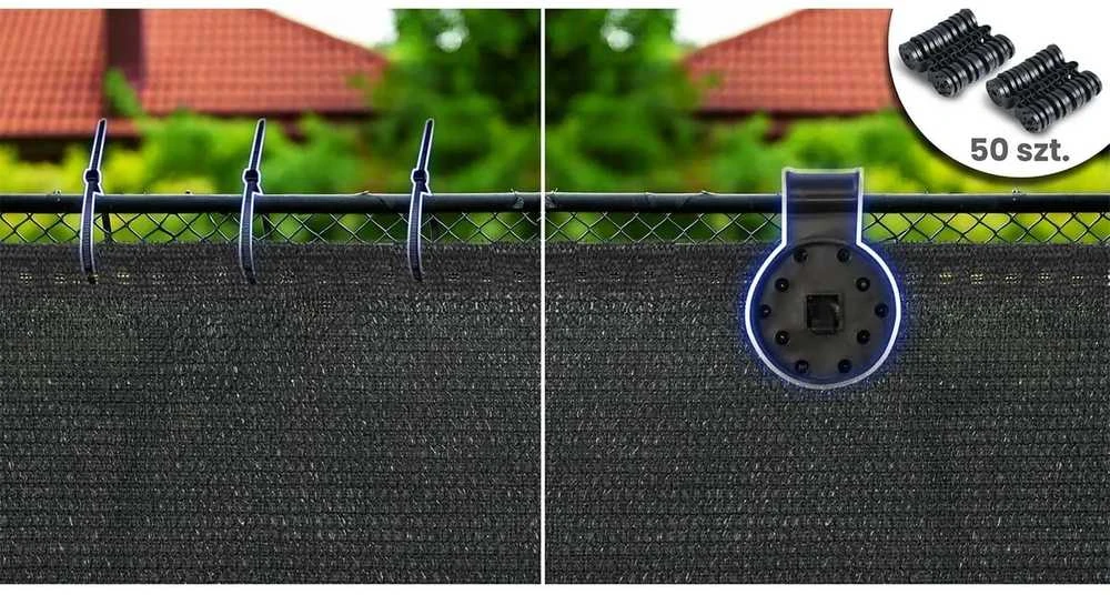 Plonos Tinklelis nuo šešėlių 1,5 x 25 m, 110 g/m² + 50 spaustukų, pilkas