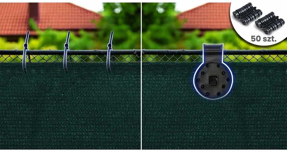 Plonos Tinklelis nuo šešėlių 1,5 x 50 m, 110 g/m2 + 50 spaustukų, žalias