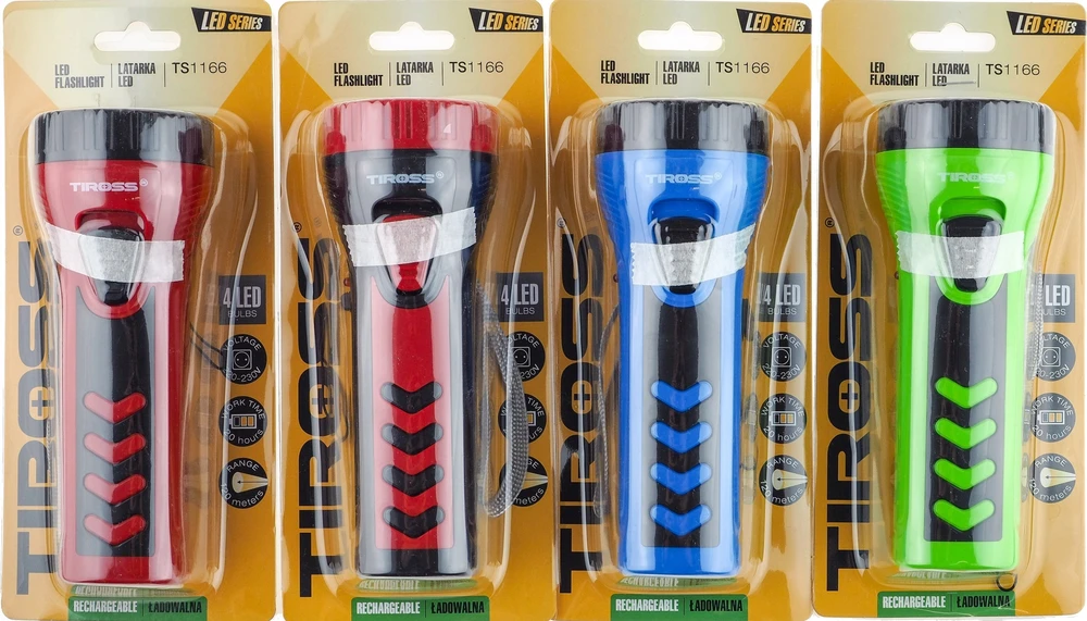 Tiross Įkraunamas žibintas 4LED LED