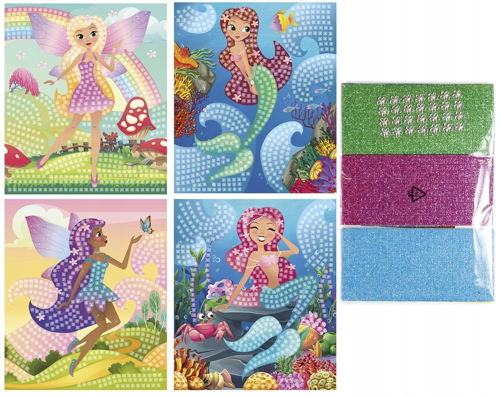 Titanum Blizganti MERMAID mozaika 4 raštai: fėjos, undinės Fun&Joy (FJSR2201)
