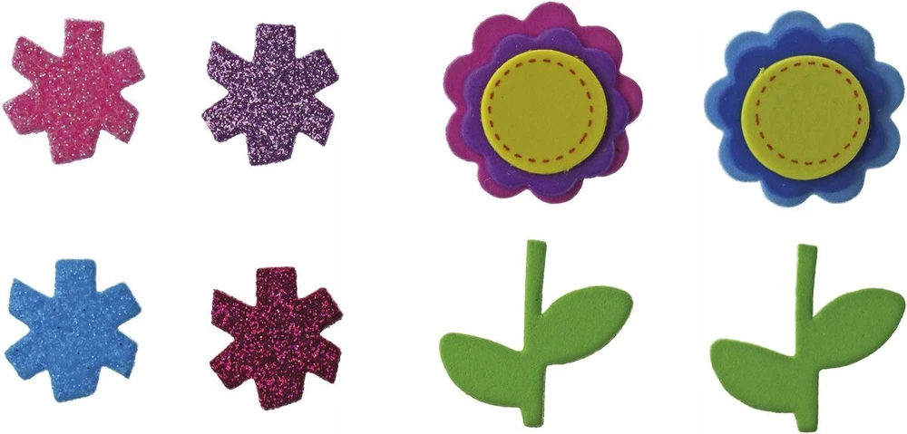 Titanum "craft-fun" serijos putplasčio gėlės ir stiebai lipdukai