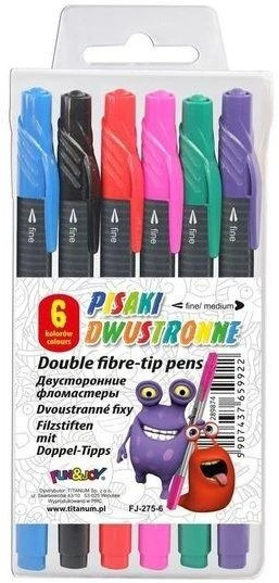 Titanum Dvipusiai žymekliai 6 spalvų
