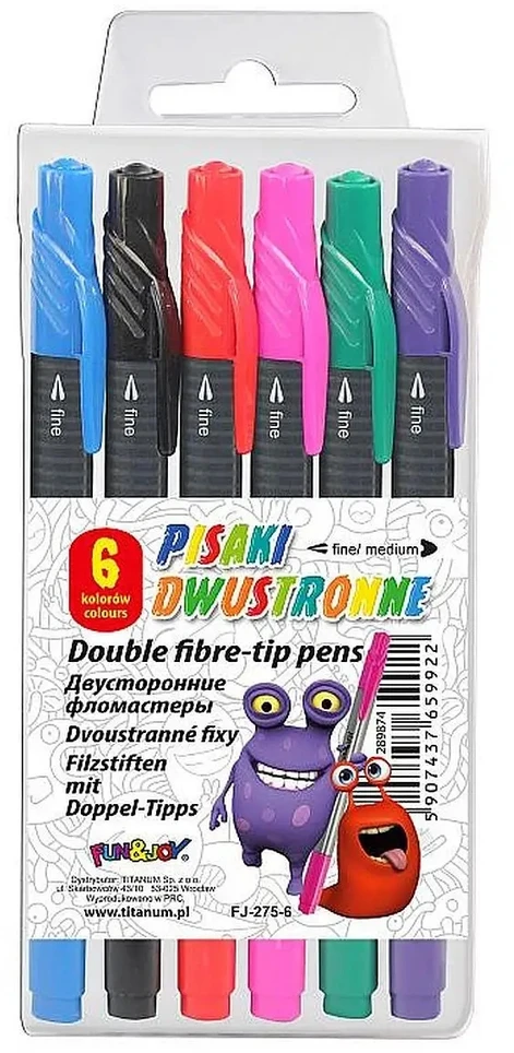 Titanum Dvipusiai žymekliai 6 spalvų