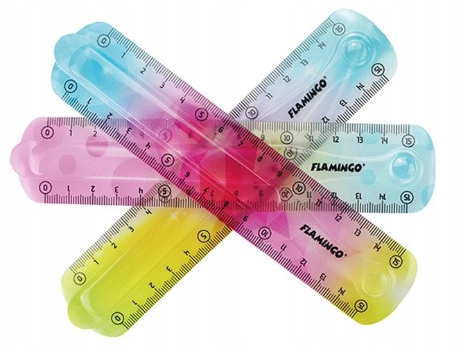 Titanum Linijka flexi elastyczna tęczowa 15 cm Flamingo