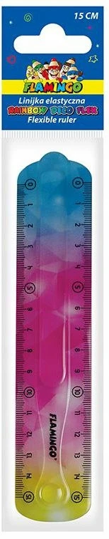 Titanum Linijka flexi elastyczna tęczowa 15 cm Flamingo