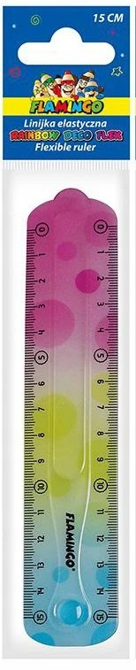 Titanum Linijka flexi elastyczna tęczowa 15 cm Flamingo