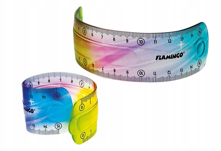 Titanum Linijka flexi elastyczna tęczowa 15 cm Flamingo