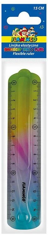 Titanum Linijka flexi elastyczna tęczowa 15 cm Flamingo