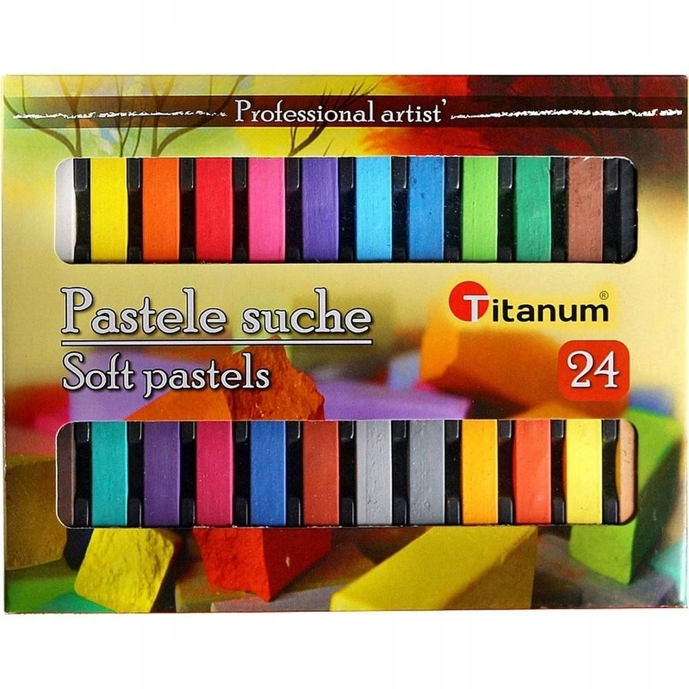 Titanum Sausų pastelės piešimui, 24 spalvos