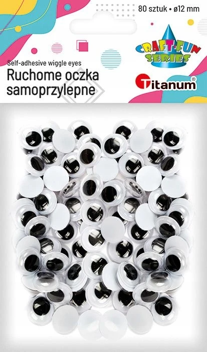 Titanum Saviklijuojančios akytės Craft-fun 12mm, 80 vnt.