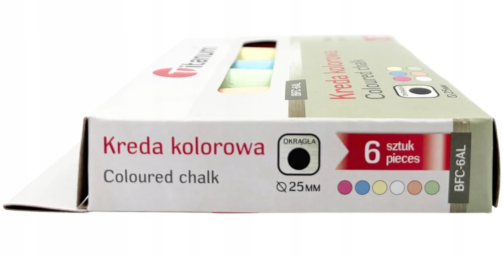 Titanum Spalvota šaligatvio kreida 6 vnt., stora spalvota kreida, mažai dulkinanti kreida 02