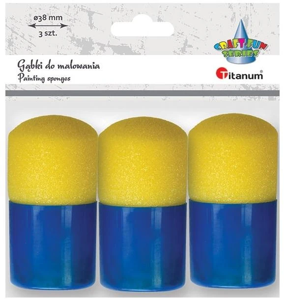 Titanum Universalūs Kempinėlės Teptukai Dažams ir Rašalui Maišyti - 38mm, 3 vnt.