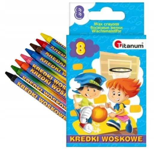 Titanum Žvakių vaškinės kreidelės 8 spalvų