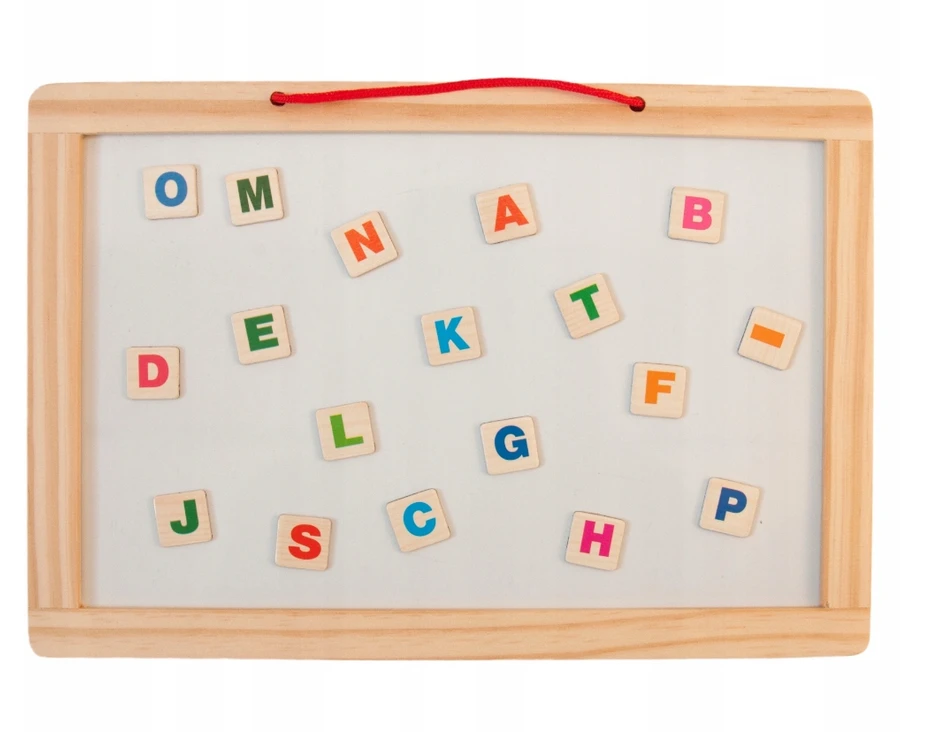 Tk Import DVIPUŠĖ MAGNETINĖ KREIDOS LENTA 2in1 33x23cm + ALFABĖLĖS MAGNETAI, KREIDA