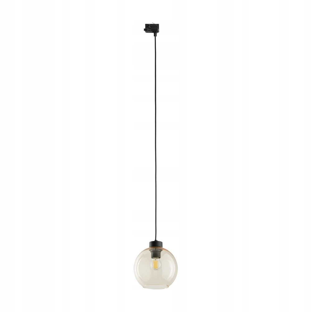 Tk Lighting 3 fazų šyninė pakabinama lemputė, gintarinis stiklo gaublys