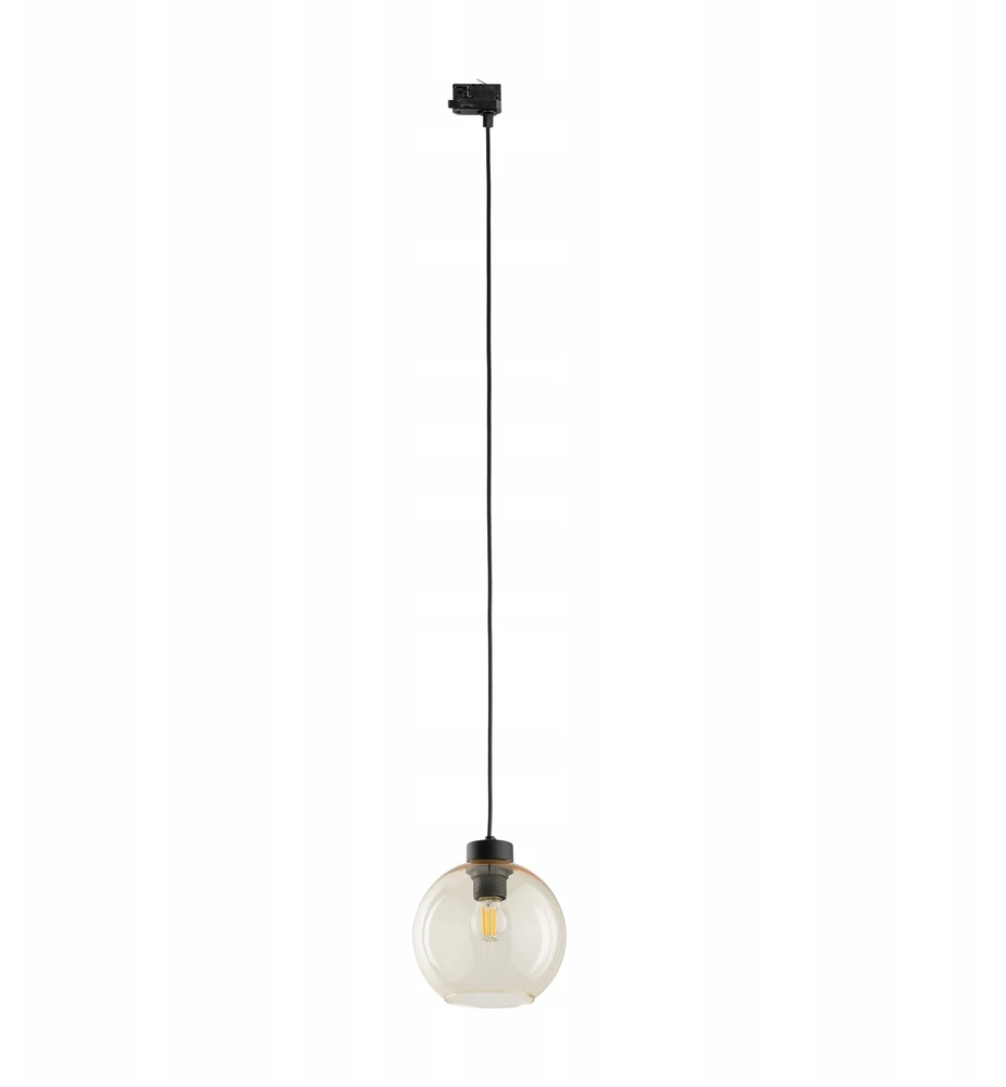 Tk Lighting 3 fazų šyninė pakabinama lemputė, gintarinis stiklo gaublys