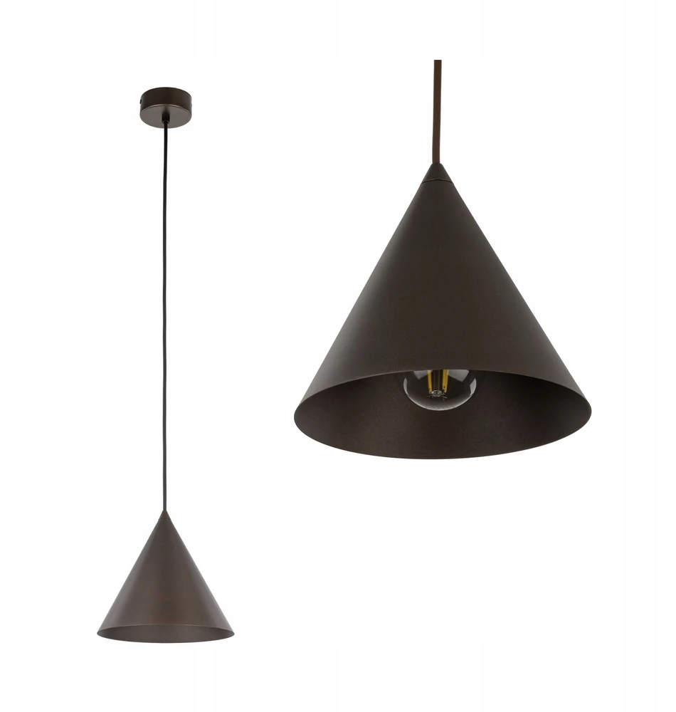 Tk Lighting Klasikinė rudos spalvos pakabinama lempa Cono Brown E27