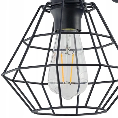 Tk Lighting Lampa Sufitowa DIAMOND Juodas Metalowe Klosze 3xE27 Wisząca Nowoczesna Dom