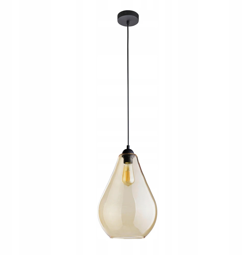 Tk Lighting Lampa Wisząca FUENTE Bursztynowy Szklany Klosz 1xE27 24cm Lampa Sufitowa