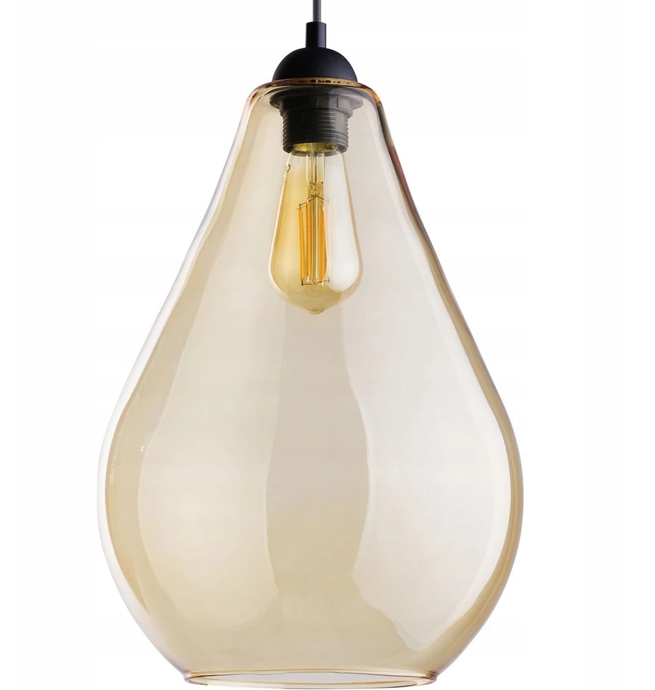 Tk Lighting Lampa Wisząca FUENTE Bursztynowy Szklany Klosz 1xE27 24cm Lampa Sufitowa
