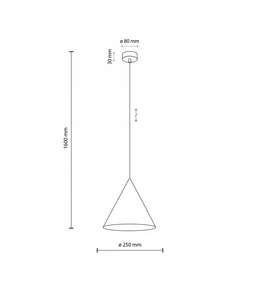 TK Lighting pakabinamas šviestuvas Cono Baltas 1 M 10008, baltas