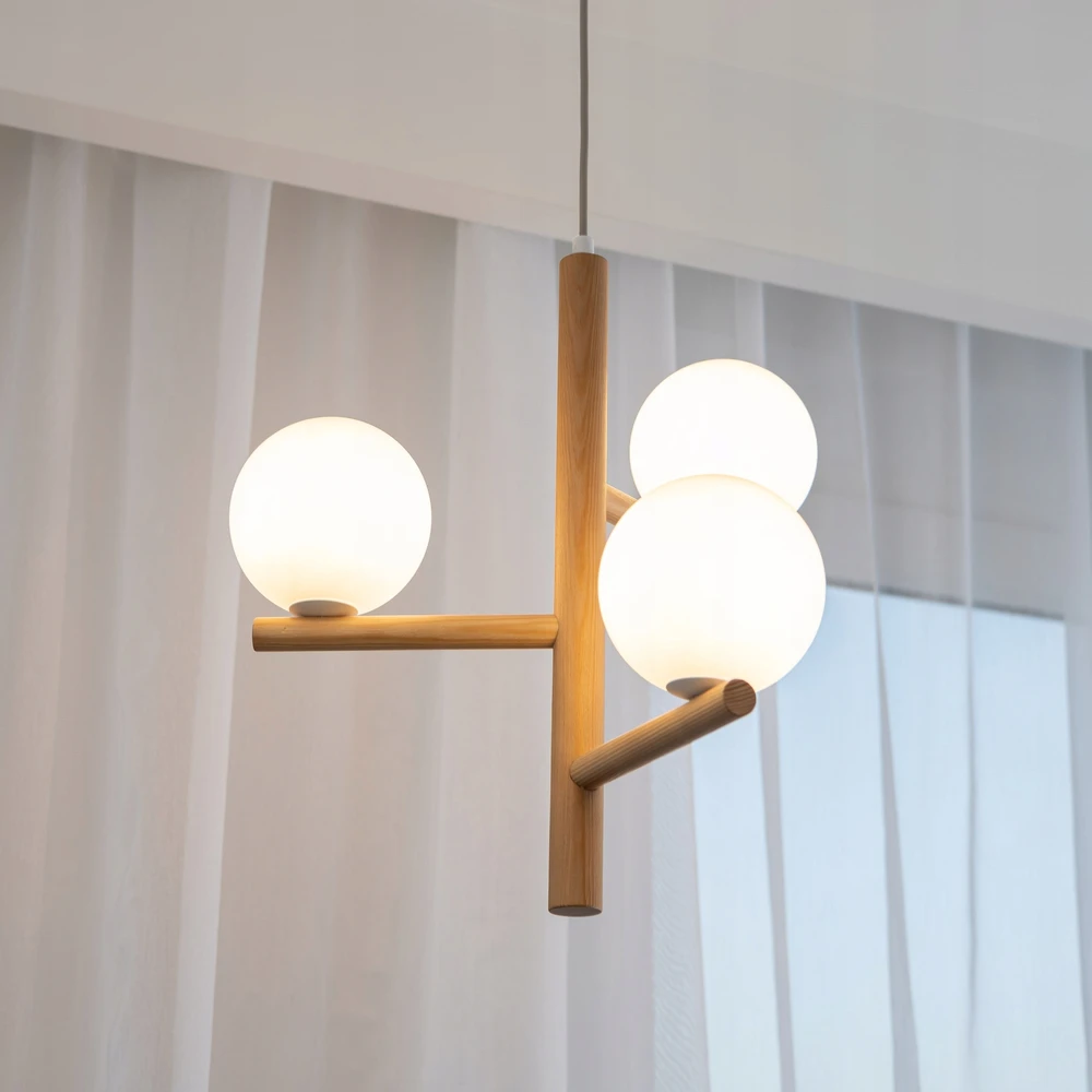 TK Lighting pakabinamas šviestuvas Estera Wood 6799, baltas