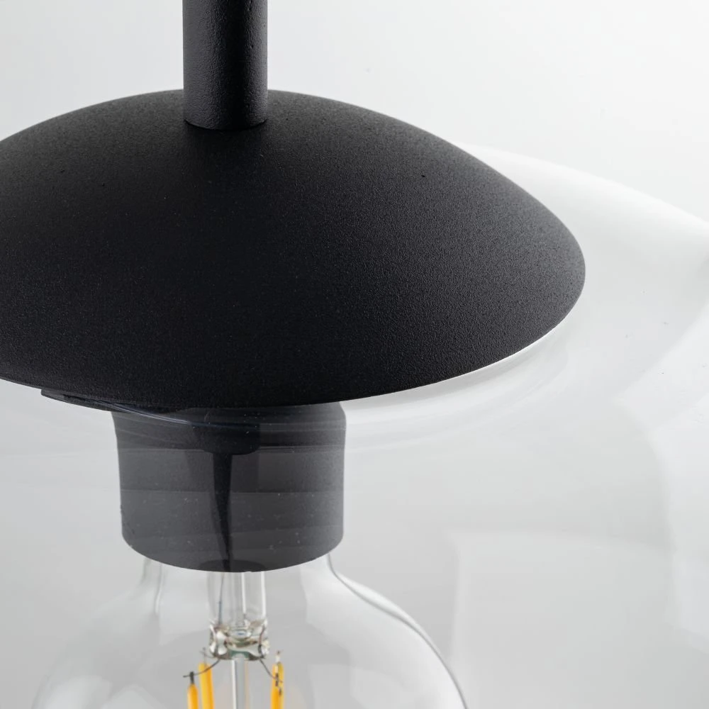 TK Lighting pakabinamas šviestuvas Vibe Transparent 30 4817, juodas