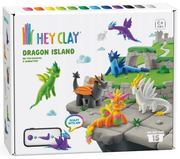 Pateikiamas vertimas: TM Toys HEY CLAY Dragon Island HCL15035CEE15 plastikinis molis