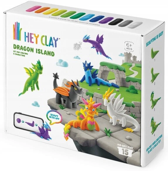 Pateikiamas vertimas: TM Toys HEY CLAY Dragon Island HCL15035CEE15 plastikinis molis