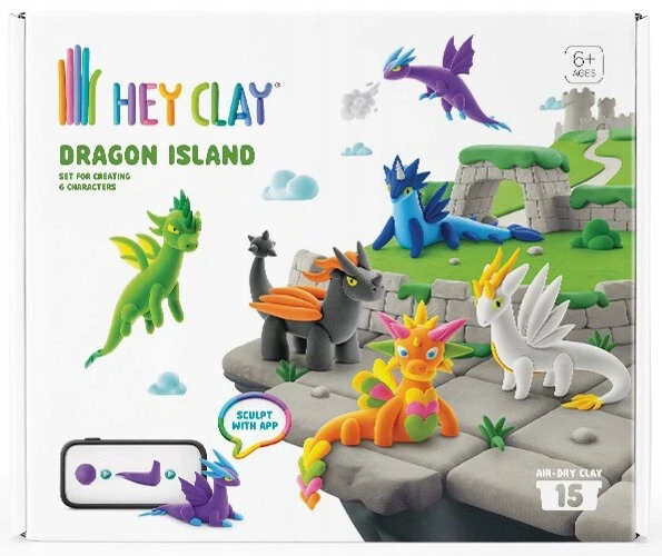Pateikiamas vertimas: TM Toys HEY CLAY Dragon Island HCL15035CEE15 plastikinis molis