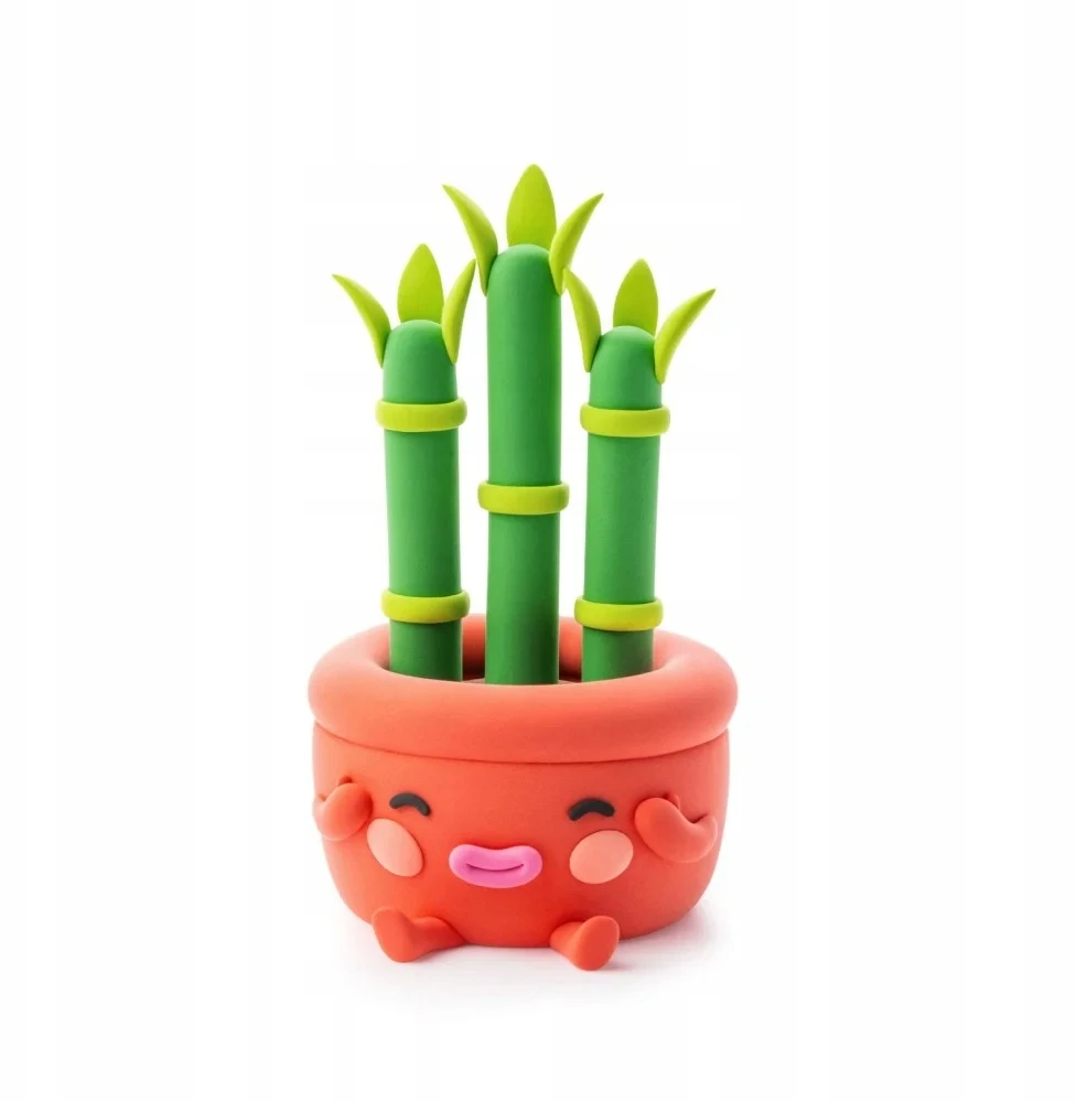 TM Toys HEY CLAY Happy Plants Plastilinas Žalias FRIENDS 15 pakelių priedai