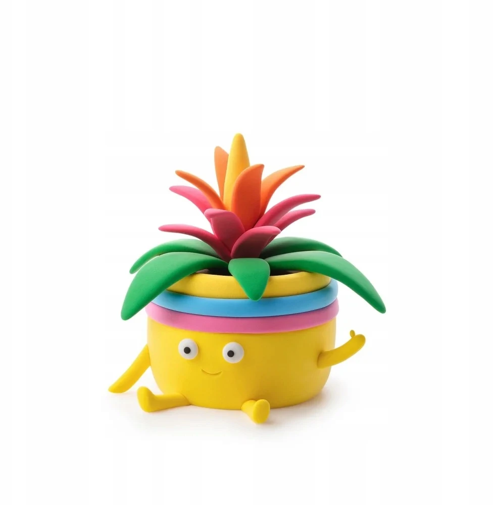 TM Toys HEY CLAY Happy Plants Plastilinas Žalias FRIENDS 15 pakelių priedai