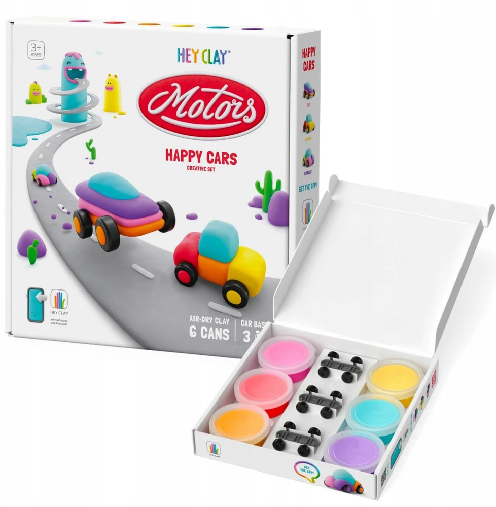TM Toys Hey Clay juokingų automobilių rinkinys