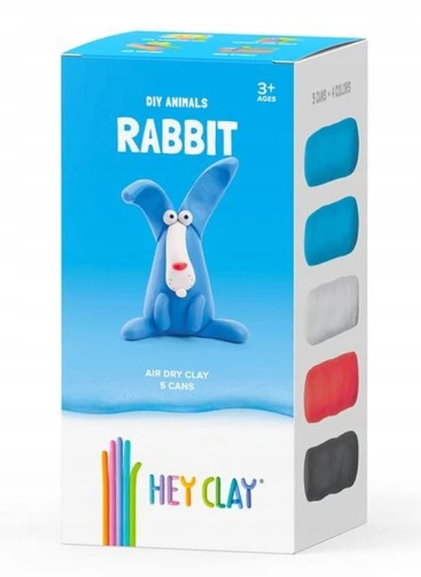 TM Toys Hey Clay masė plastilinui - Triušis, 5 spalvos