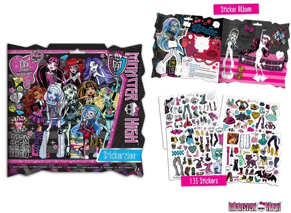 TM Toys MONSTER HIGH STICKER ALBUM 135 STICKERS TM 7+