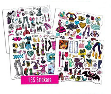 TM Toys MONSTER HIGH STICKER ALBUM 135 STICKERS TM 7+