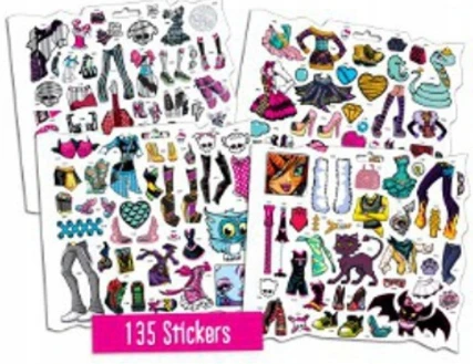 TM Toys MONSTER HIGH STICKER ALBUM 135 STICKERS TM 7+
