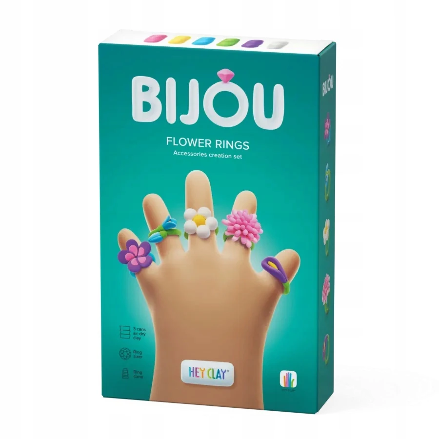 TM Toys Plastikinis ŽAISLAS VAIKAMS Mega Hey Clay Bijou Gėlių žiedai vaikui