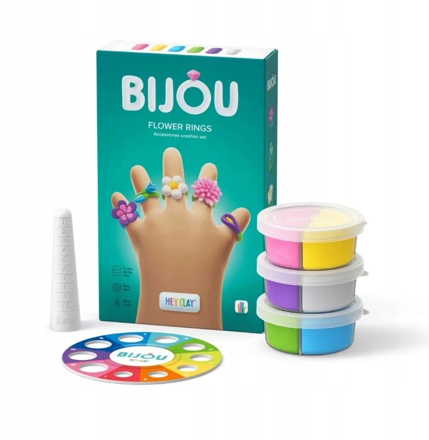 TM Toys Plastikinis ŽAISLAS VAIKAMS Mega Hey Clay Bijou Gėlių žiedai vaikui