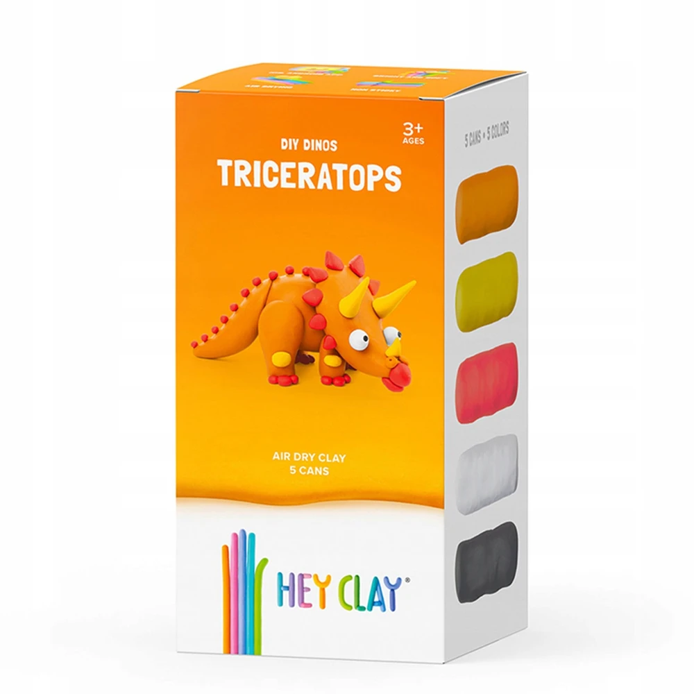 TM Toys Triceratops interaktyvus plastilinas / 5 spalvos / plastilinas / HEY CLAY