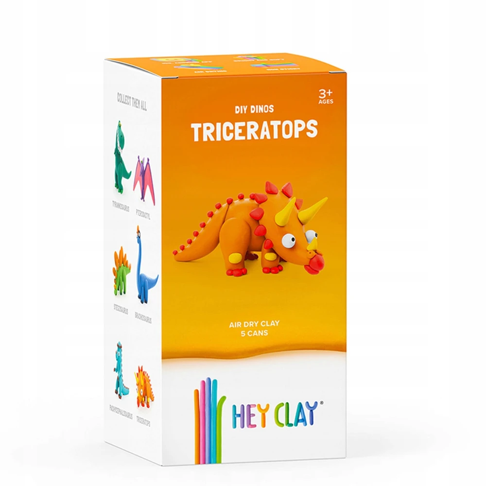 TM Toys Triceratops interaktyvus plastilinas / 5 spalvos / plastilinas / HEY CLAY